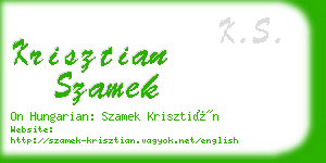 krisztian szamek business card